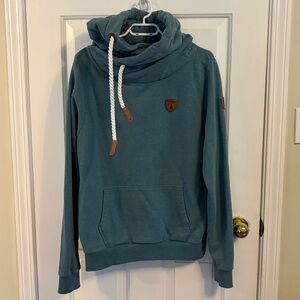 Wanakome Teal Hoodie with Brown Accents